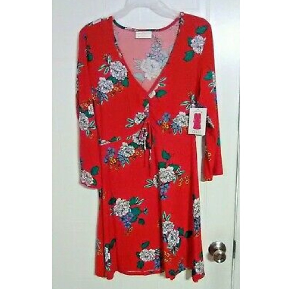 Bobbie Brooks Floral Red Dress
